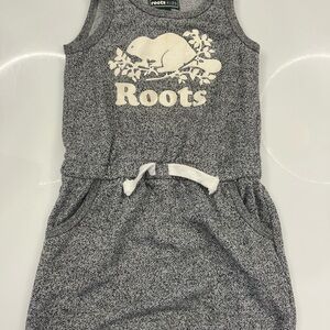 Roots Kids Grey Tank Dress with Cream Logo